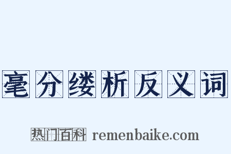 毫分缕析反义词是什么意思的图片